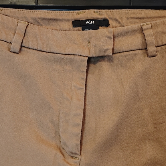 H&M DARK KHACKI CHINOS WOMENS SZ 26 ANKLE LENGTH ACADEMIA CAREER CASUAL OFFICE - Picture 3 of 6